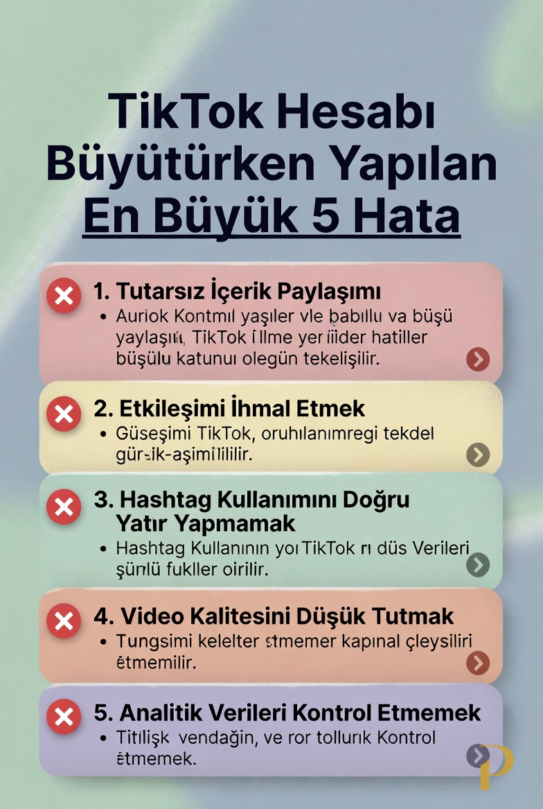 TikTok Hesabı Büyütürken Yapılan En Büyük 5 Hata